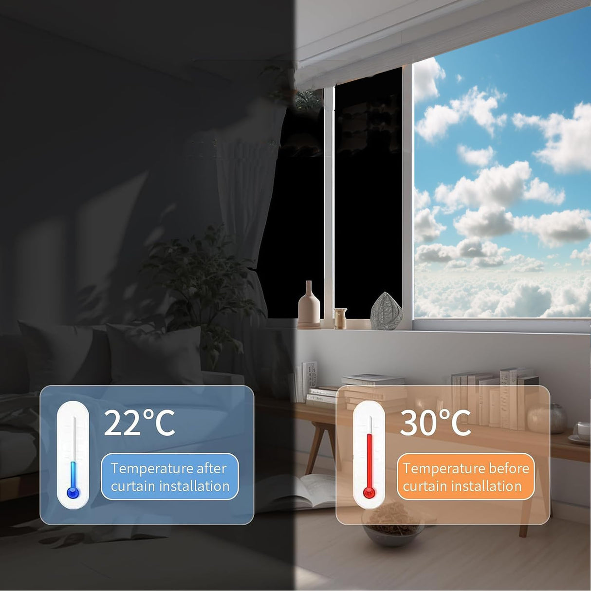 100% Blackout Curtains for Bedroom 39" x 57" Portable Blackout Shades Film No Drill Blackout Curtains Sunblock Window Cover Black Out Curtains for Nursery Dorm Room Office and Travel Windows T Legend