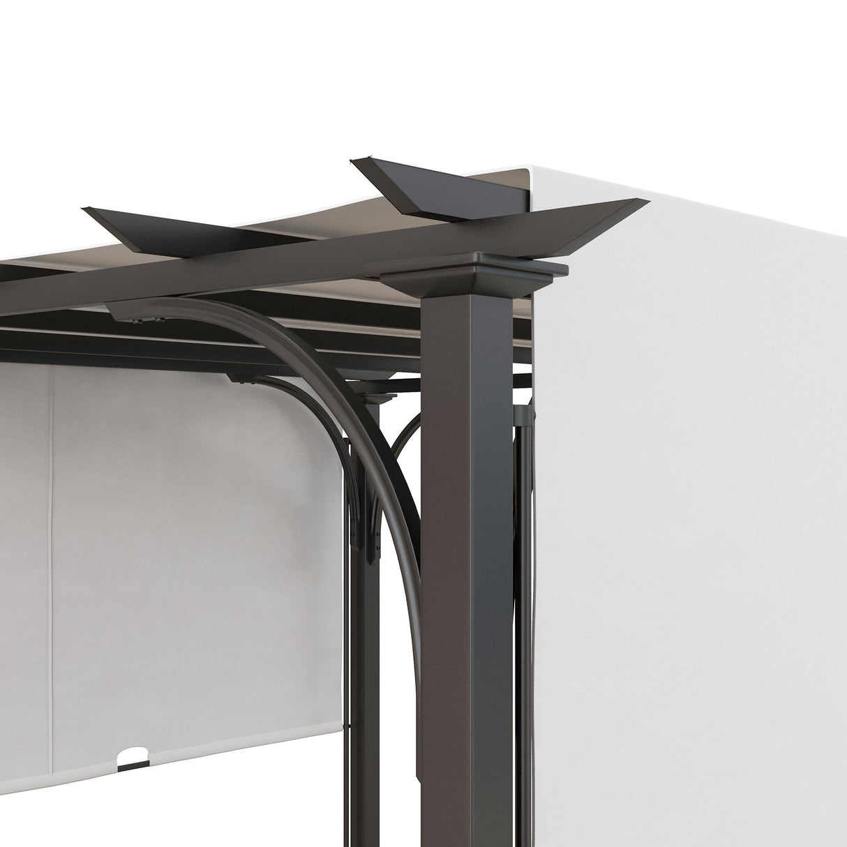 Outsunny 10' x 10' Patio Pergola with Weather-Resistant Steel Frame, Backyard Sun Shade Canopy Cover Shelter for Porch Party, Garden, Grill Gazebo, White Outsunny