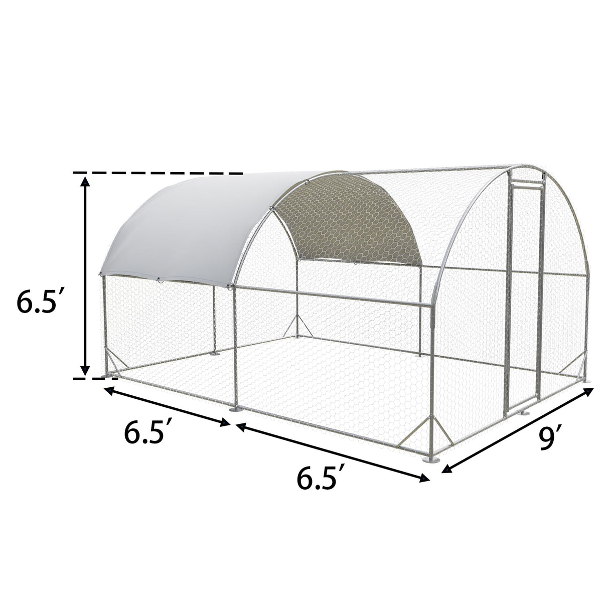Large Metal Chicken Coop,Outdoor Chicken Coop Run Chicken Shelter with Water-Resident and Anti-UV Cover,Dome Roof Walk-in Poultry Cage Duck Rabbit House for Outside,Backyard and Farm,9'x13'x6.5' HOOYEAH