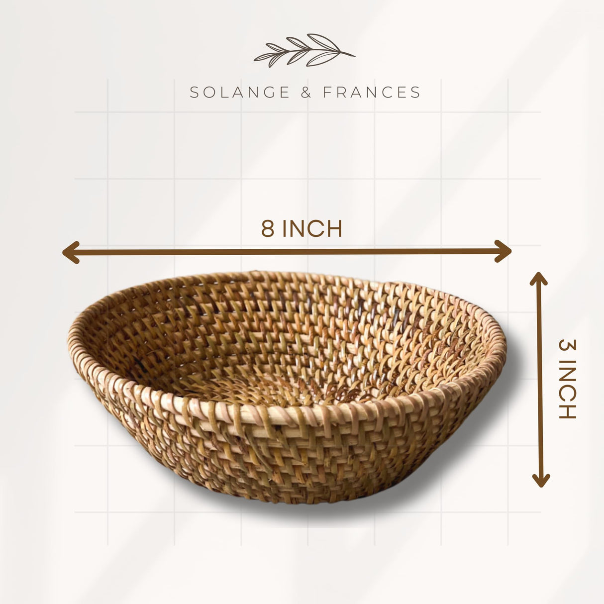 Solange & Frances Bread Basket for Table, Natural Rattan Fruit Bowl for Kitchen, Small Bread Bowl, Rattan Basket, Mothers Day Gifts for mom, Kitchen Table Decor, Bread Proofing Basket Solange & Frances