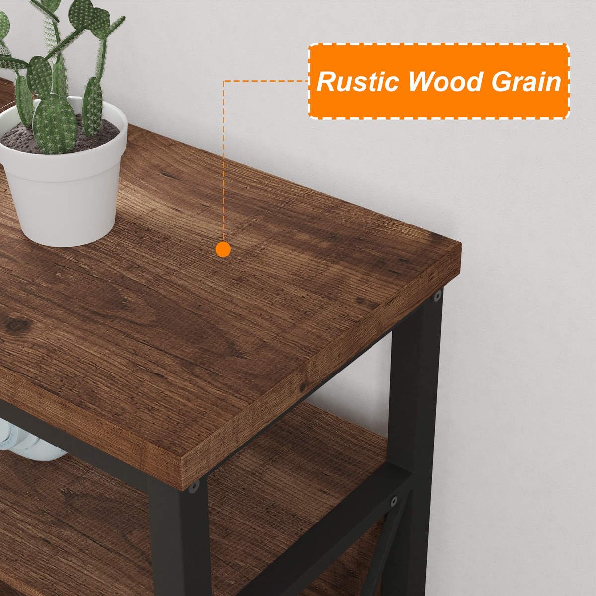 BON AUGURE Tall TV Stand for TVs up to 65 Inch, Industrial Wood Entertainment Center with Storage Cabinet, Farmhouse TV Console for Living Room and Bedroom (32 Inch High, Rustic Oak) BON AUGURE