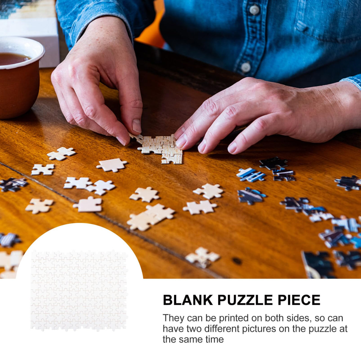 1000Pcs Wooden Blank Puzzle Sublimation Blanks Transfer Wood Puzzle Transfer Craft Puzzle Sublimation Blank Puzzle Freeform Blank Puzzle DIY Jigsaw Puzzles White Ordinary Customize Lurrose