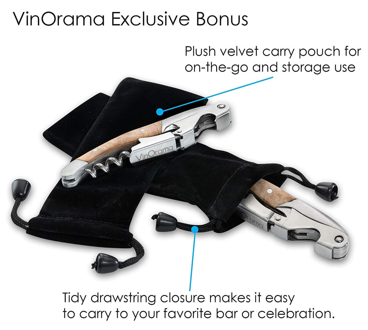 VinOrama Waiters Corkscrew Wine Opener Rosewood Handle 3-in-1 Beer Bottle Opener and Foil Cutter, The Best Choice of Professional Waiters and Bartenders Around the Globe VinOrama