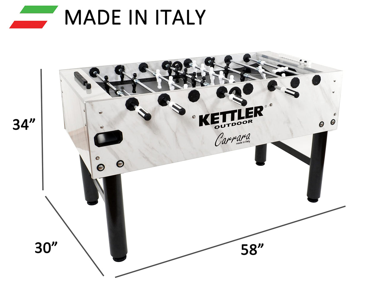 KETTLER Carrara Outdoor Foosball Table with 360 Degree Goalie Rotation, 5 Resin Balls, 5 Cork Balls and Premium Storage Cover KETTLER