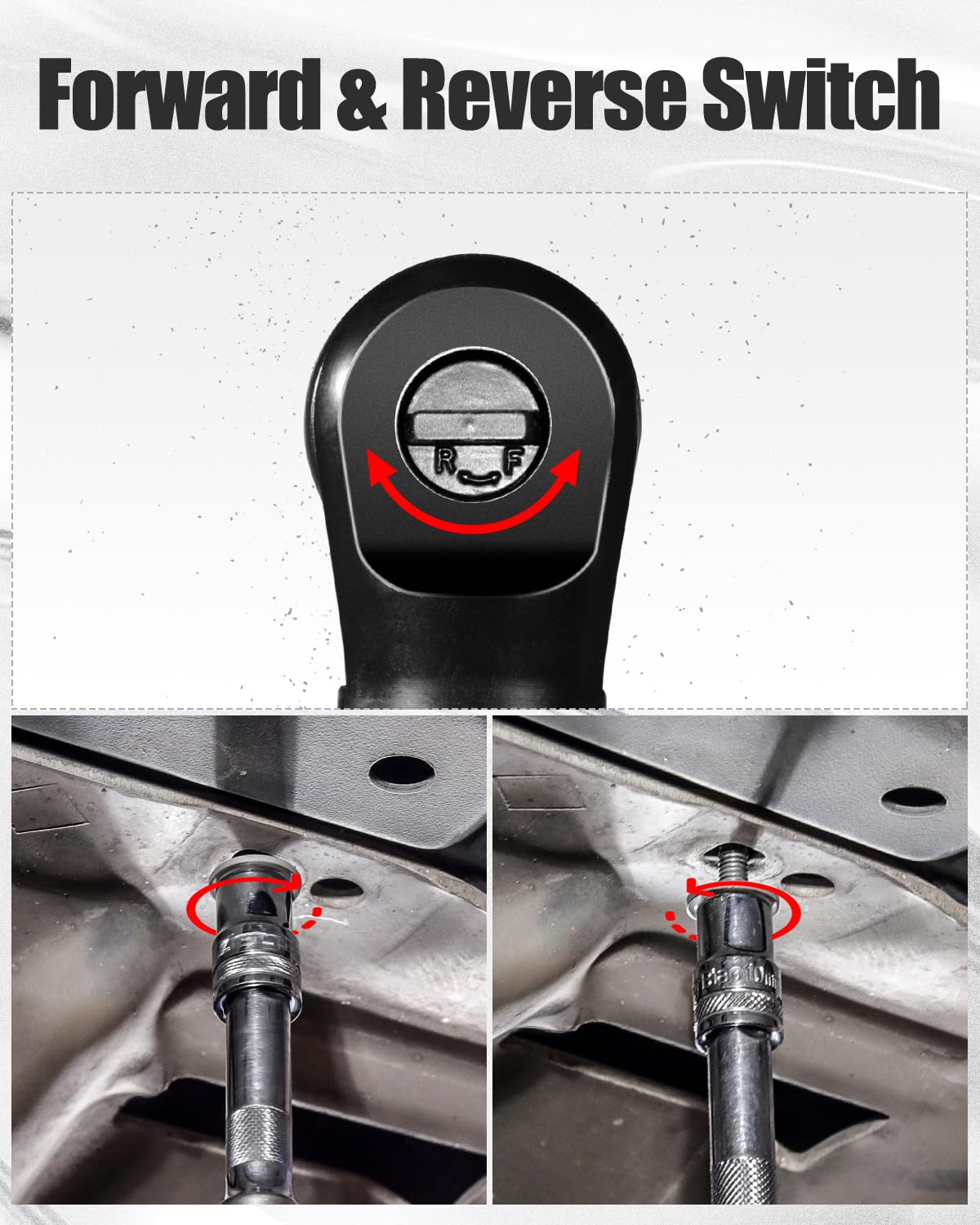 AVID POWER Cordless Electric Ratchet Wrench 3/8", 44.2 Ft-lbs 12V Power Ratchet Wrench Kit w/Two 2.0Ah Batteries, 1-Hour Fast Charger, Variable Speed and 10 Sockets AVID POWER