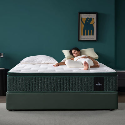 Mambrc 12 Inch Queen Hybrid Mattress, Plush Firm Feel with Cooling Gel Memory Foam & Pocket Coils, Supportive Comfort & Motion Isolation