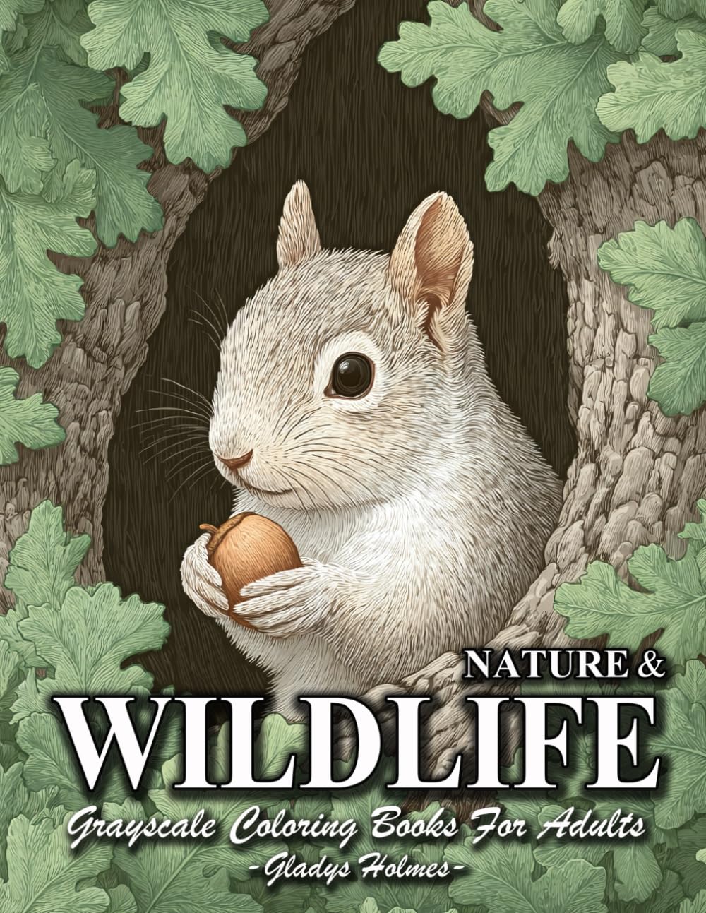 Nature And Wildlife: Adult Grayscale Wildlife Coloring Books With Realistic Animal, Woodland Life And Calming Nature Scenes Majosta