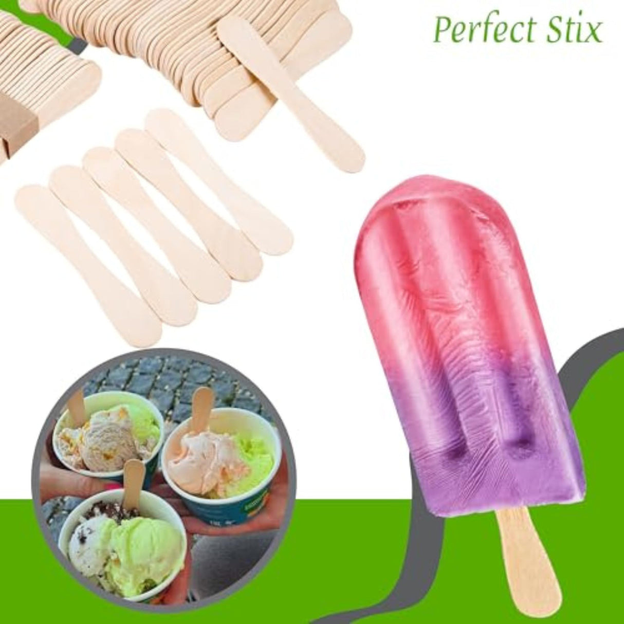 Perfect Stix - PS300BA-1000 Wooden Taster Spoons 3.5" Length ( pack of 1000) Plain Perfect Stix