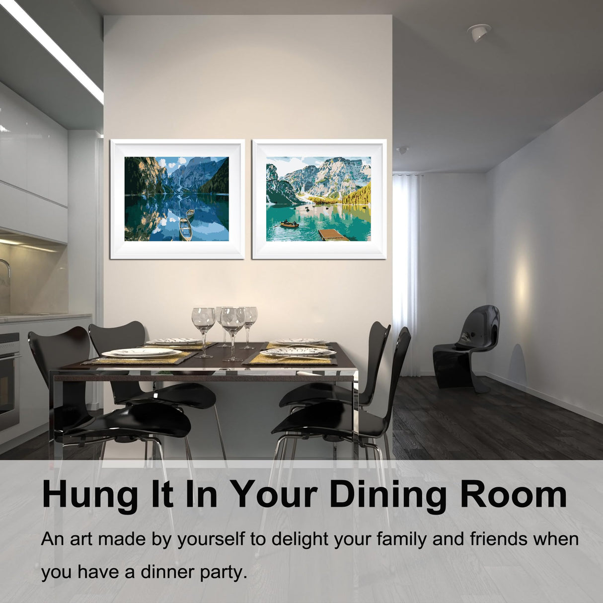 BAISITE Paint by Numbers Kit for Adults Beginners,12" Wx16 L 2 Pack Canvas for Painting Kits for Adults in Colorful Box-PBN281-282 BAISITE