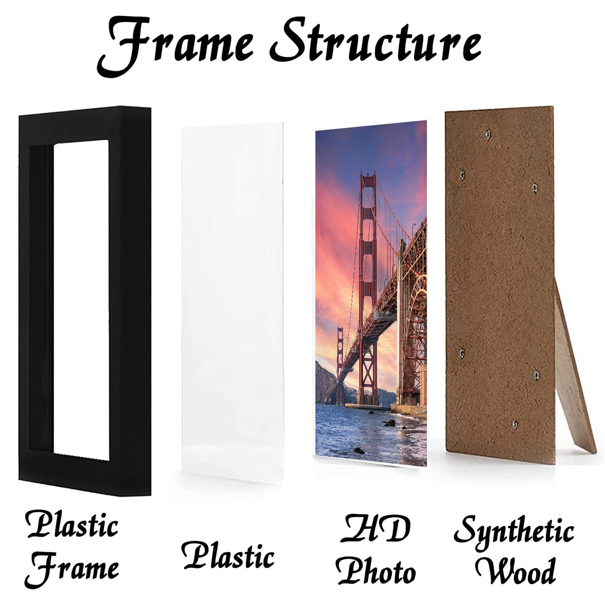 ijuerybai 6 Sets 8x12 Picture Frame, Frames for 8 x 12 Canvas Collage Photo Poster Certificate Wall Gallery, High Transparent Horizontal Vertical Black 8 by 12 Inches ijuerybai