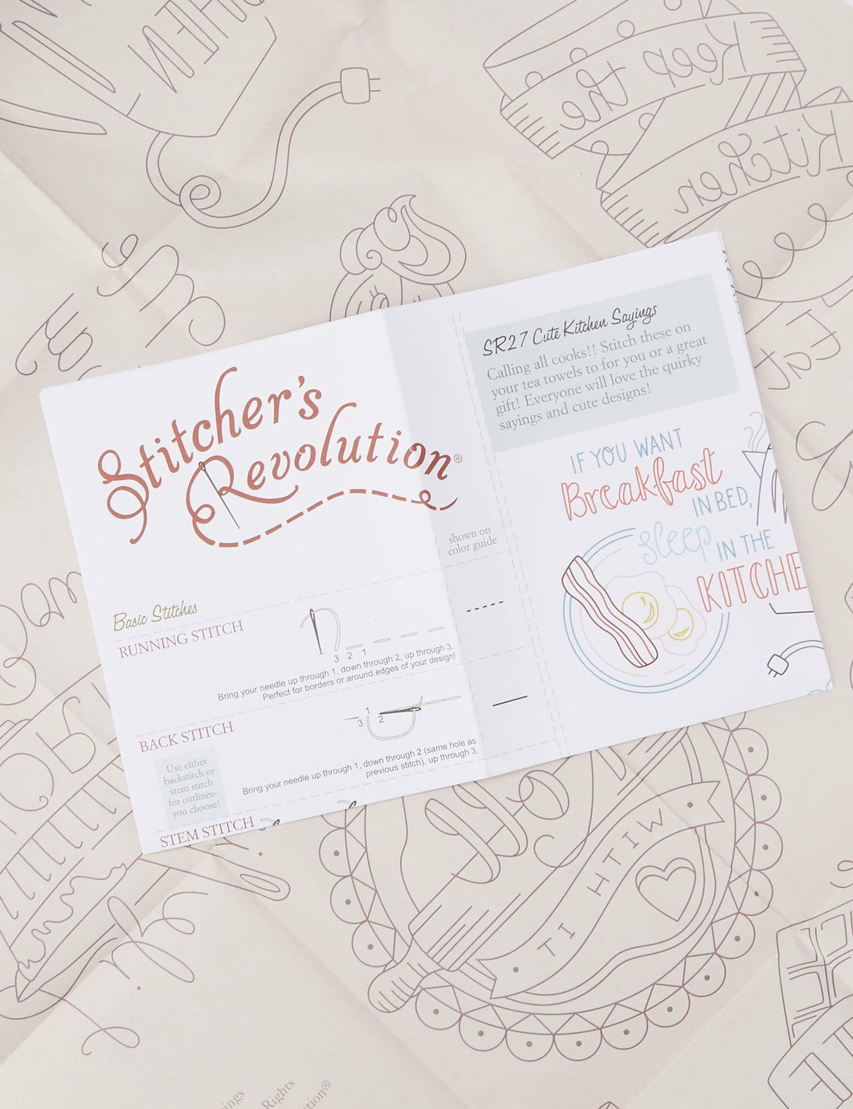 Stitcher's Revolution SR27 Cute Kitchen Sayings Iron-On Transfer Patterns for Embroidery, Aunt Martha's