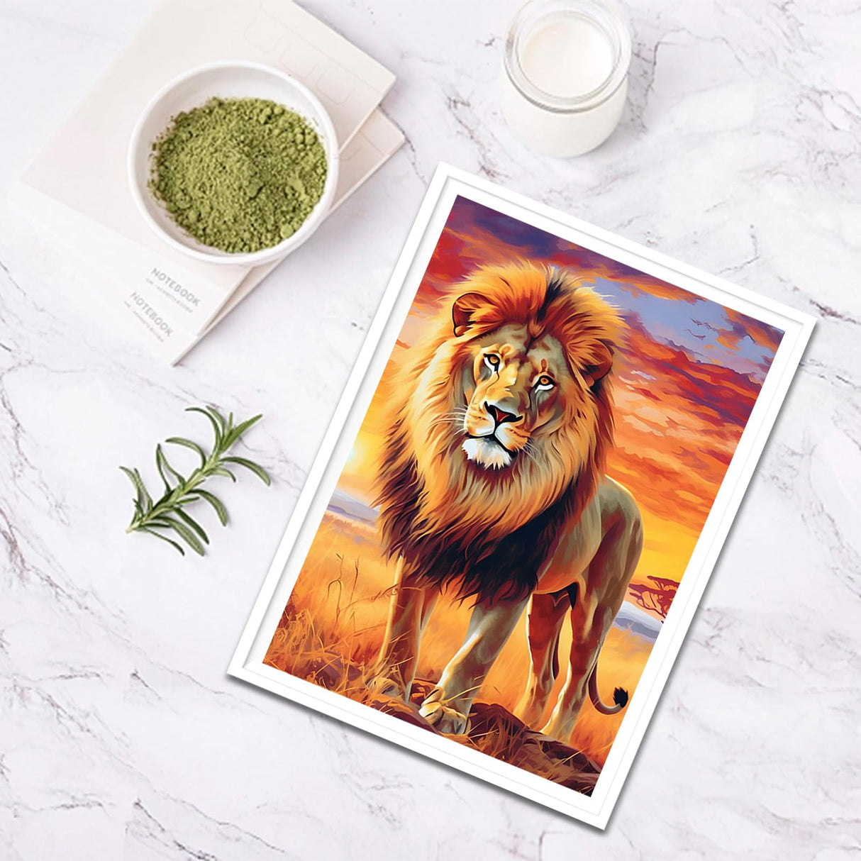 SENQAO Lion Diamond Painting Kits, Beast 5D Diamond Art Kits, Gem Art Painting with Diamonds Dots, Arts and Crafts for Beginners Adult Kids Wall Decor 12x16inch SENQAO