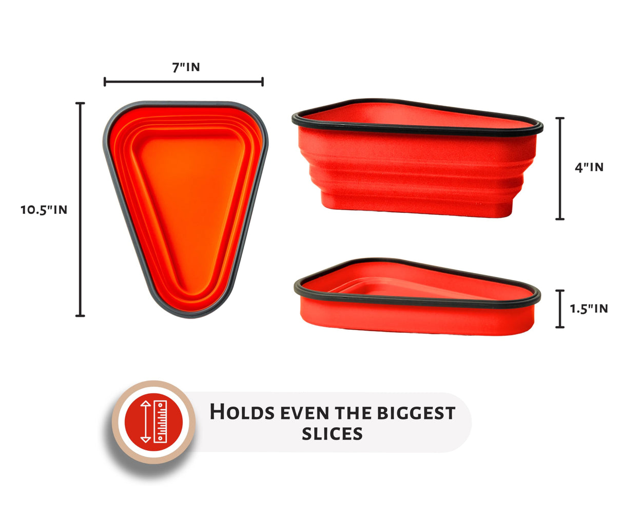 The Perfect Pizza Pack™ - Reusable Pizza Storage Container with 5 Microwavable Serving Trays - BPA-Free Adjustable Pizza Slice Container to Organize & Save Space, Red PIZZA PACK