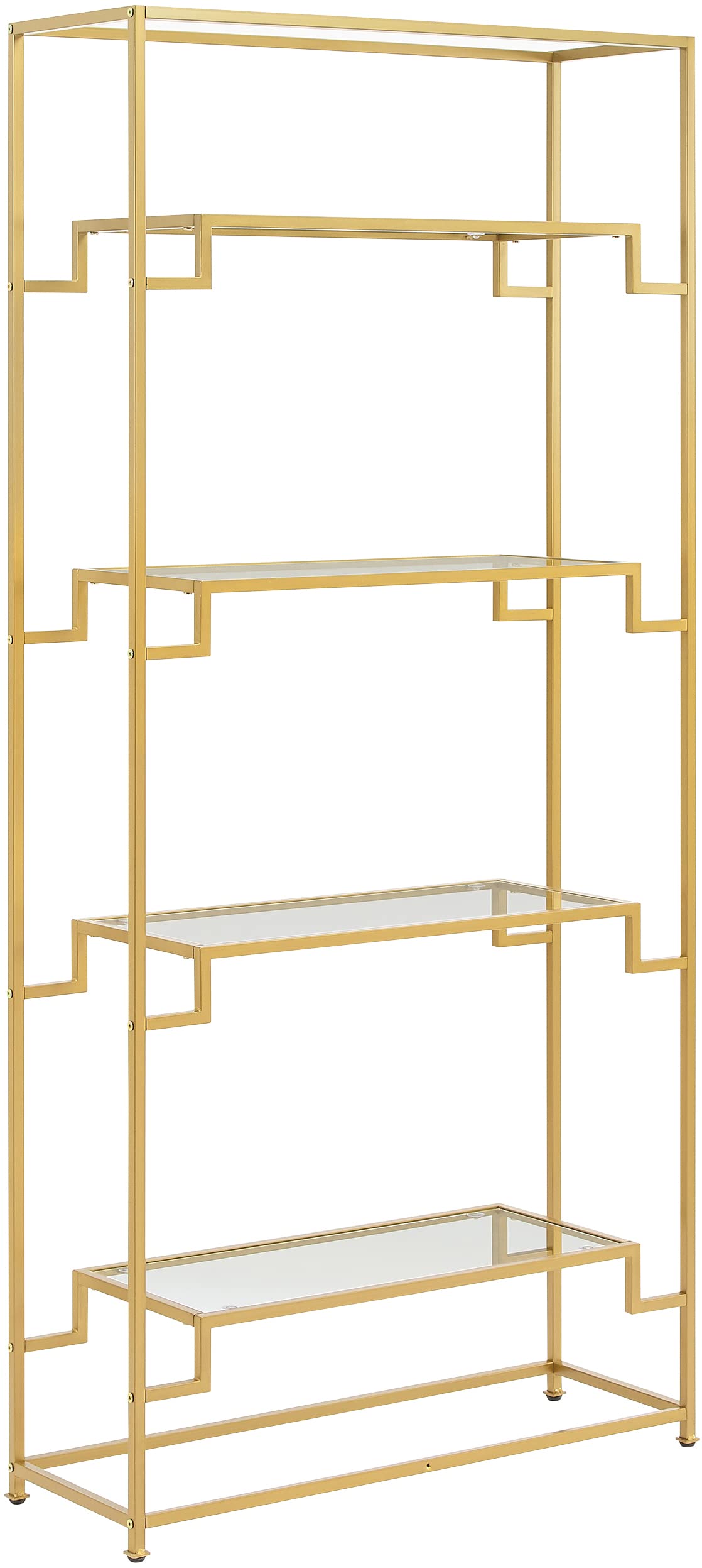 Crosley Furniture Celeste Bookshelf with Glass Shelves, Bookcase Storage, Gold Crosley Furniture