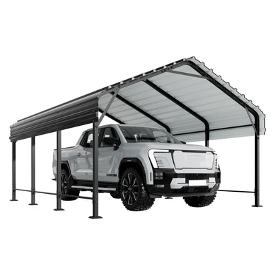 Shintenchi 12x15 FT Carport,Metal Carport with Enhanced Base, Oversized Garage Outdoor Galvanized Shelter,Heavy Duty Carports Canopy for Cars,Boats and Tractors
