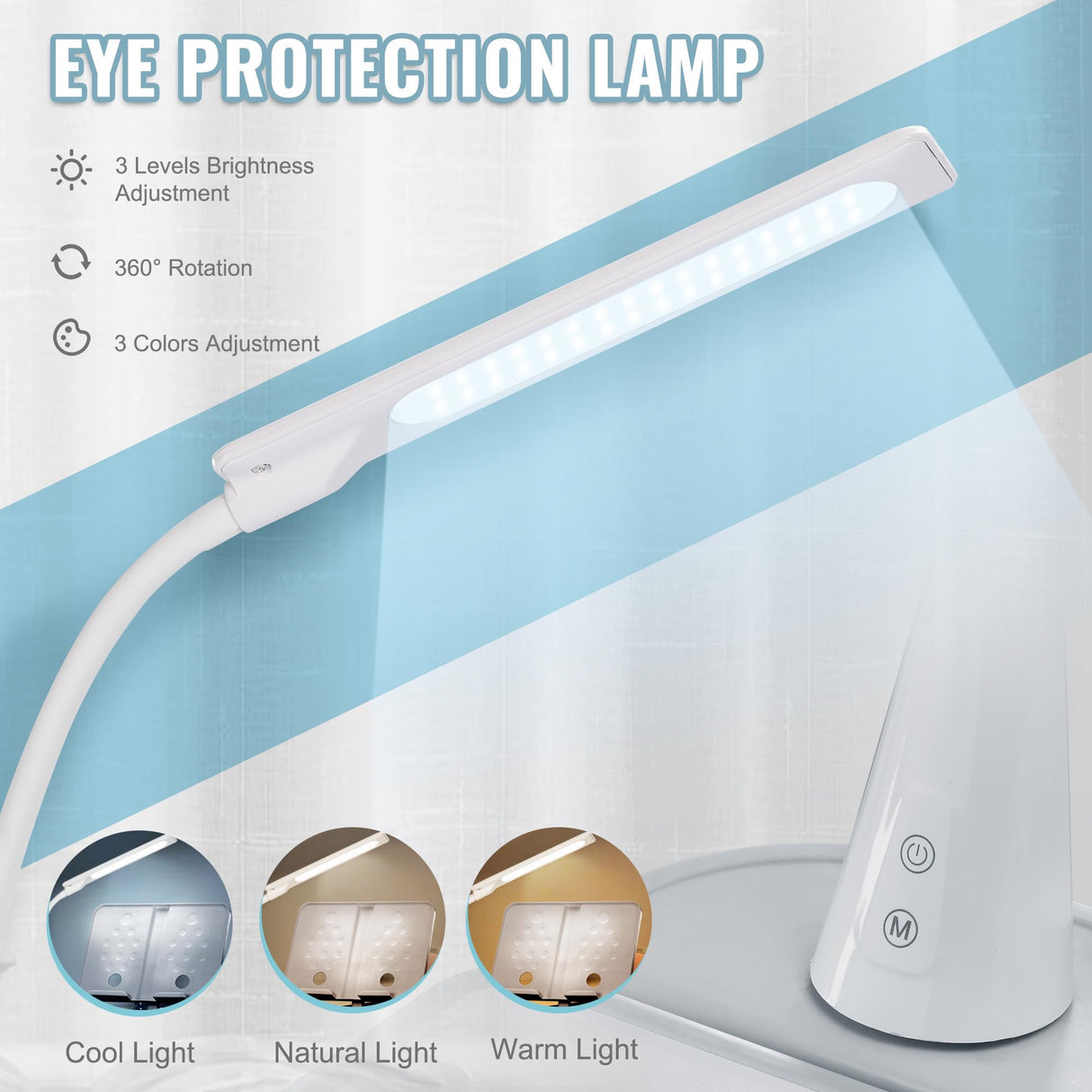 Rengue Kids Desk and Chair Set Height Adjustable School Study Desk and Chair with 55° Tiltable Desktop, 3 Modes&3 Brightness LED Lamps, Storage Drawer and Metal Hook for Boys Girls, Grey Rengue