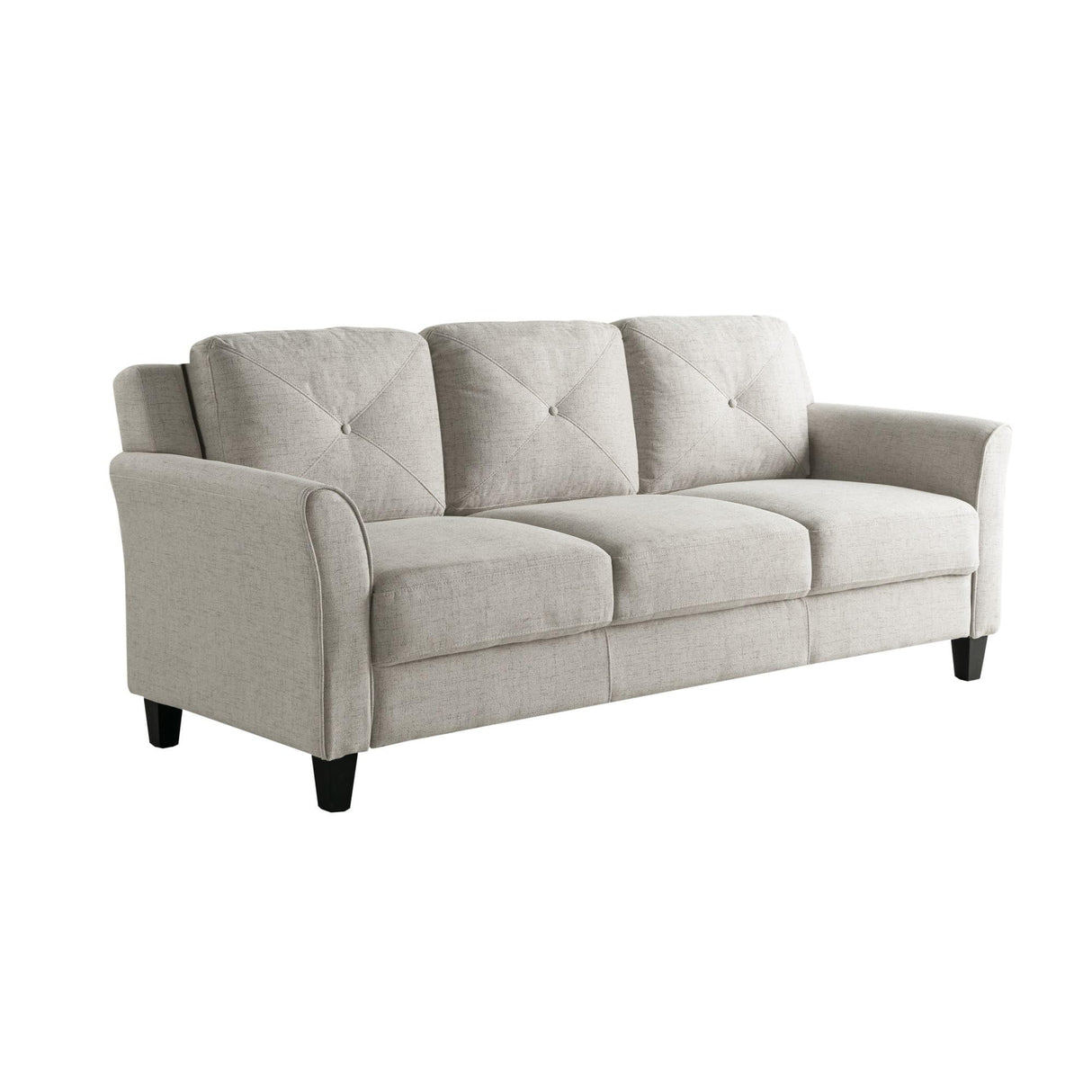 Lifestyle Solutions Harrington Sofa Curved Arms, Beige LifeStyle Solutions