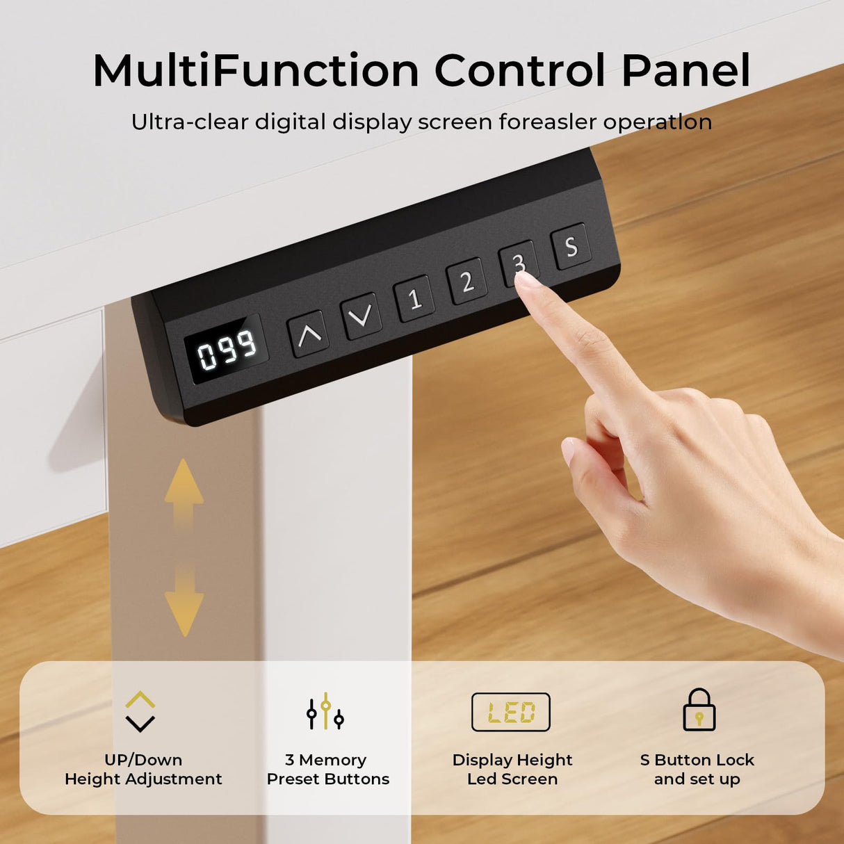 COMHOMA Electric Standing Desk with Drawers, 48 x 24'' Sit Stand up Desk with Monitor Stand, Laptop Stand, Height Adjustable Ergonomic Home Office Computer Desk with Memory Preset Controller COMHOMA