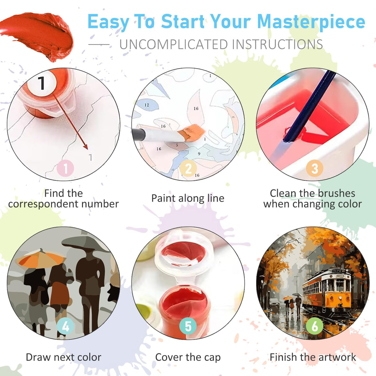 Paint by Numbers Kit for Adults- Fall Maple Tree Adult Paint by Number Kits on Canvas for Beginners, Tramway DIY Acrylic Oil Number Painting Kits for Home Wall Decor Gift 16"x 20" (without Frame) Offito