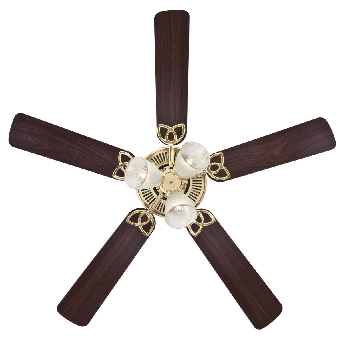 Westinghouse 7233800 Vintage Indoor Ceiling Fan with Light, 52 Inch, Polished Brass Westinghouse