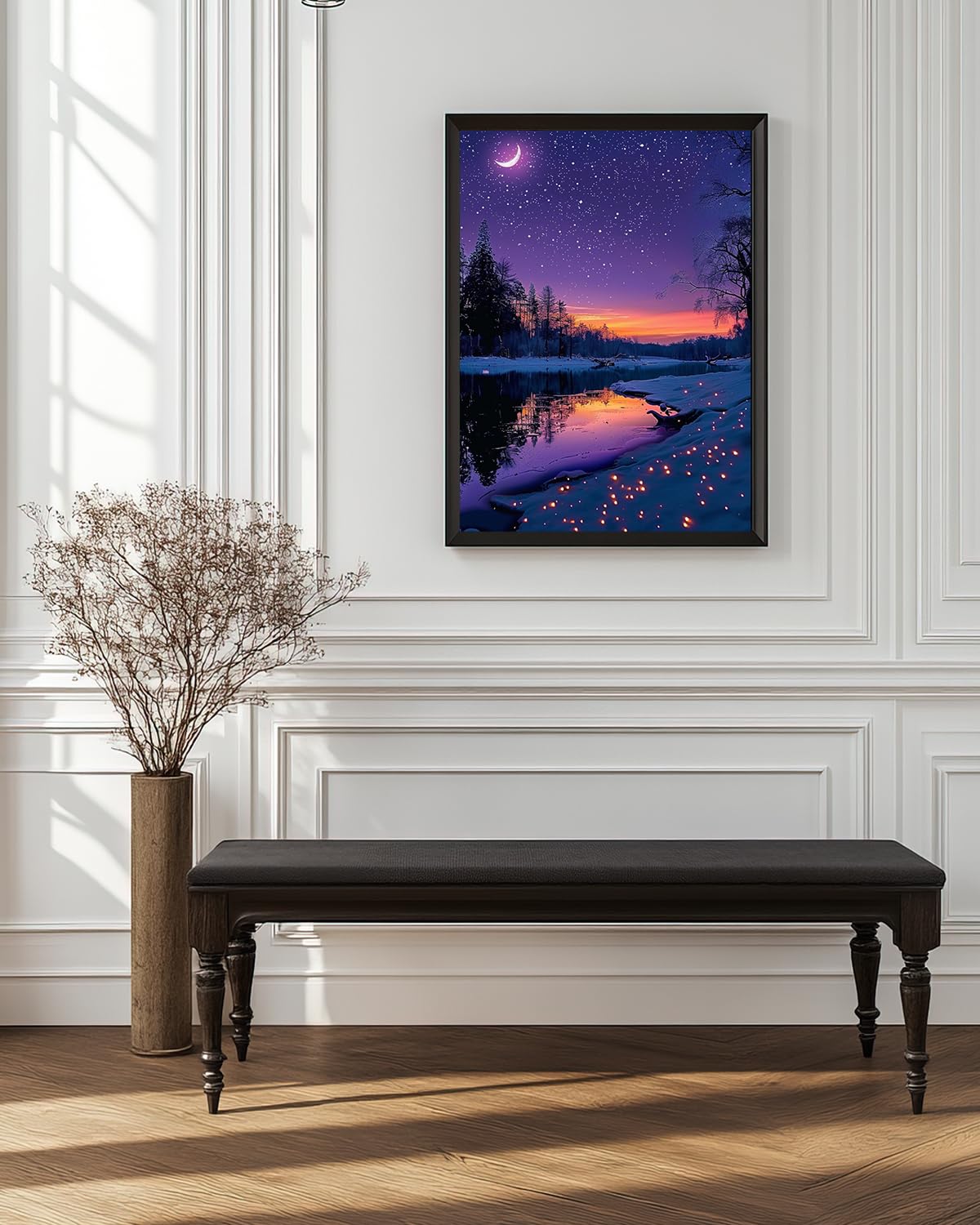 Starry Night Diamond Art Kits for Adults, Crafts 5D Diamond Painting Dot Kit for Adult Beginners, Nature Landscape DIY Round Dots Full Drill Diamonds Paintings Arts for Home Wall Decor Gifts 12X16 In Luckyrichrui