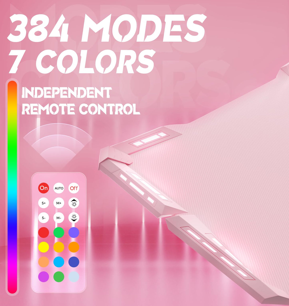 Dowinx Gaming Desk with LED Lights, RGB Gaming Computer Table with Carbon Fibre Surface, LED Home Office Desk with Remote Control, Pc Workstation with Cup Holder and Headphone Hook, 47 Inch, Pink Dowinx