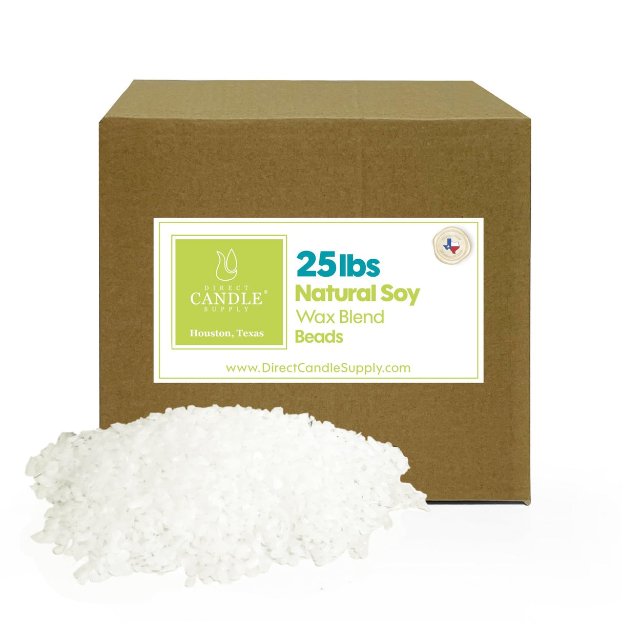 Soy Wax Beads for Candle Making | 25lb Soy Candle Wax Pastilles | Smooth Blend for High Load Fragrance Formulation |Candle Making Supplies Direct Candle Supply