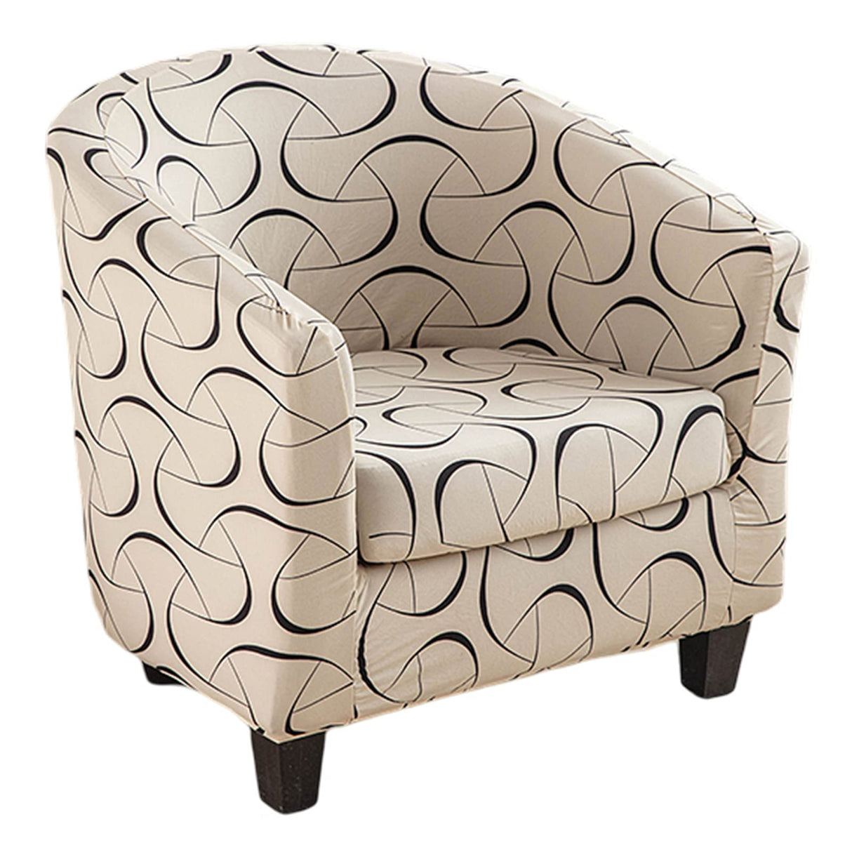 NILUOH Club Chair Covers 2-Piece Stretch Tub Chair Cover Printed Round Barrel Chair Slipcovers Non Slip Armchair Covers Couch Covers with Elastic Bottom for Bar Counter Living Room,Color 23 NILUOH