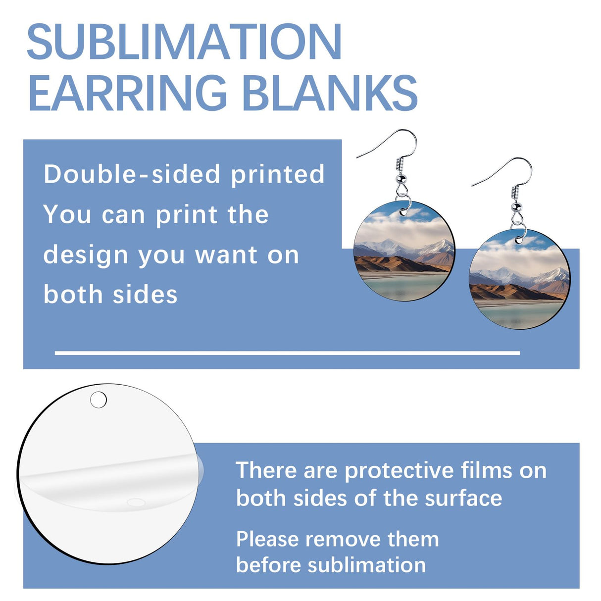 210 Pcs Sublimation Earring Blanks Round Bulk Double Sides 70pcs MDF Sublimation Blank Products with 70 Hooks and 70 Jump Rings Heat Transfer Sublimation Blanks Earring for Printing DIY Craft LaiHiulaan