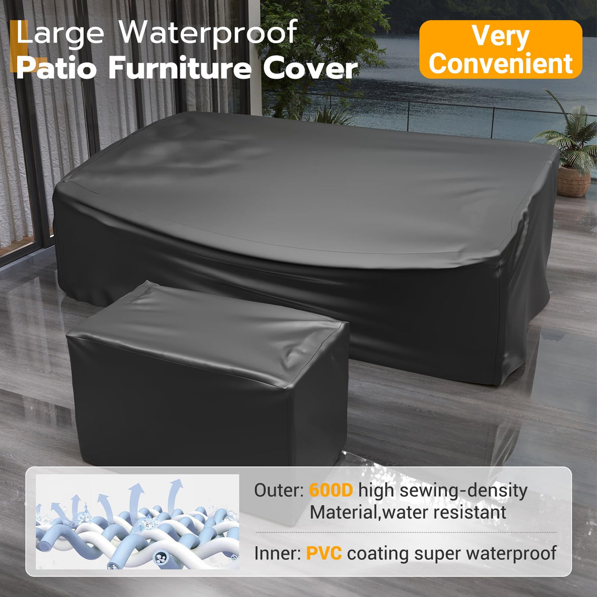 UDPATIO Patio Furniture Set with Fire Pit Table, 8 Piece Outdoor Sectional Modular Sofa, Wicker Outdoor Furniture Conversation Sets with Waterproof Cover for Backyard Deck (Brown/Dark Grey) UDPATIO