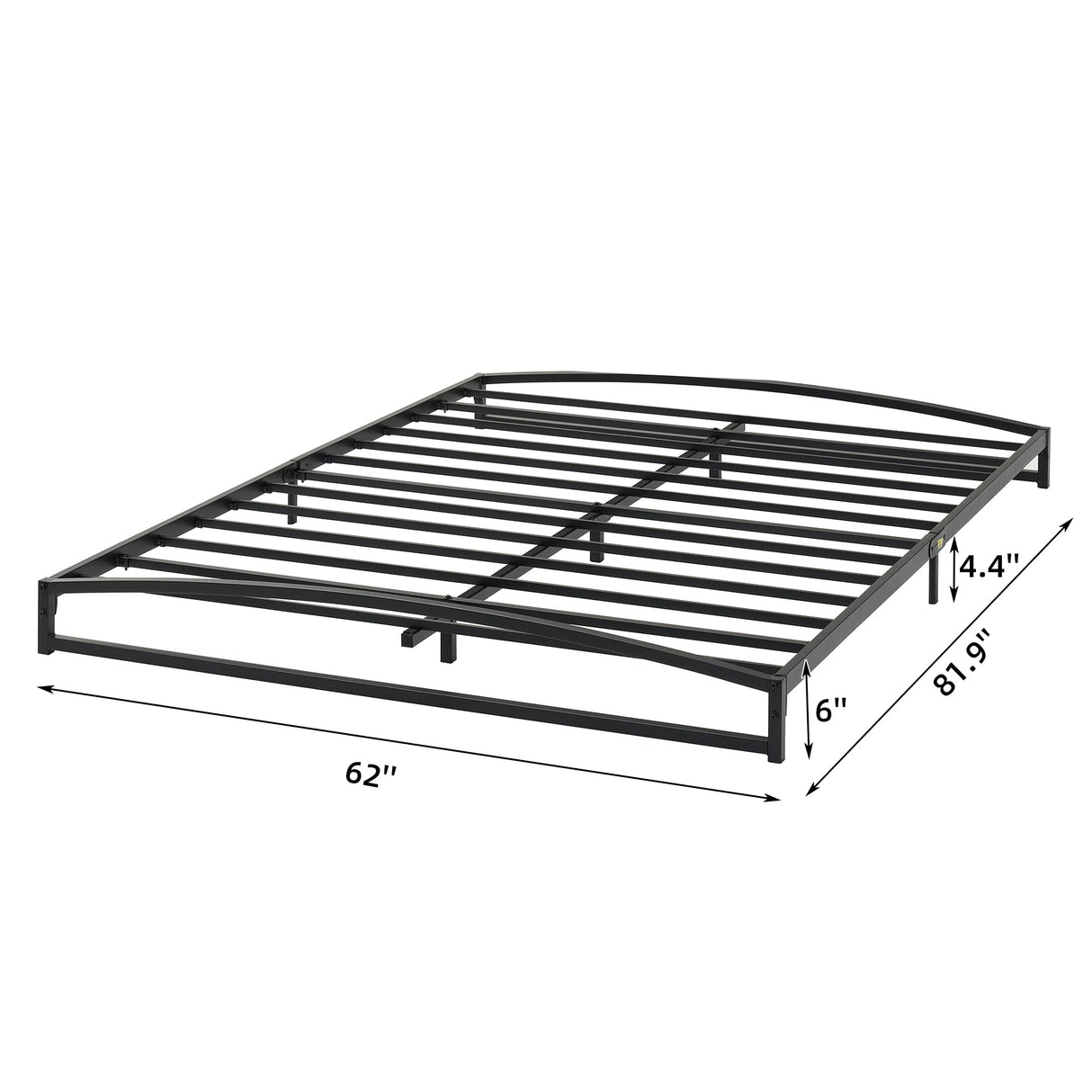 GAOMON Low Bed Frame Queen Size, 6 Inch Heavy Duty Metal Platform Queen Bed Frame with Arch Design, Easy Assembly, Strong Bearing Capacity, Under Bed Storage, No Box Spring Needed - Black GAOMON