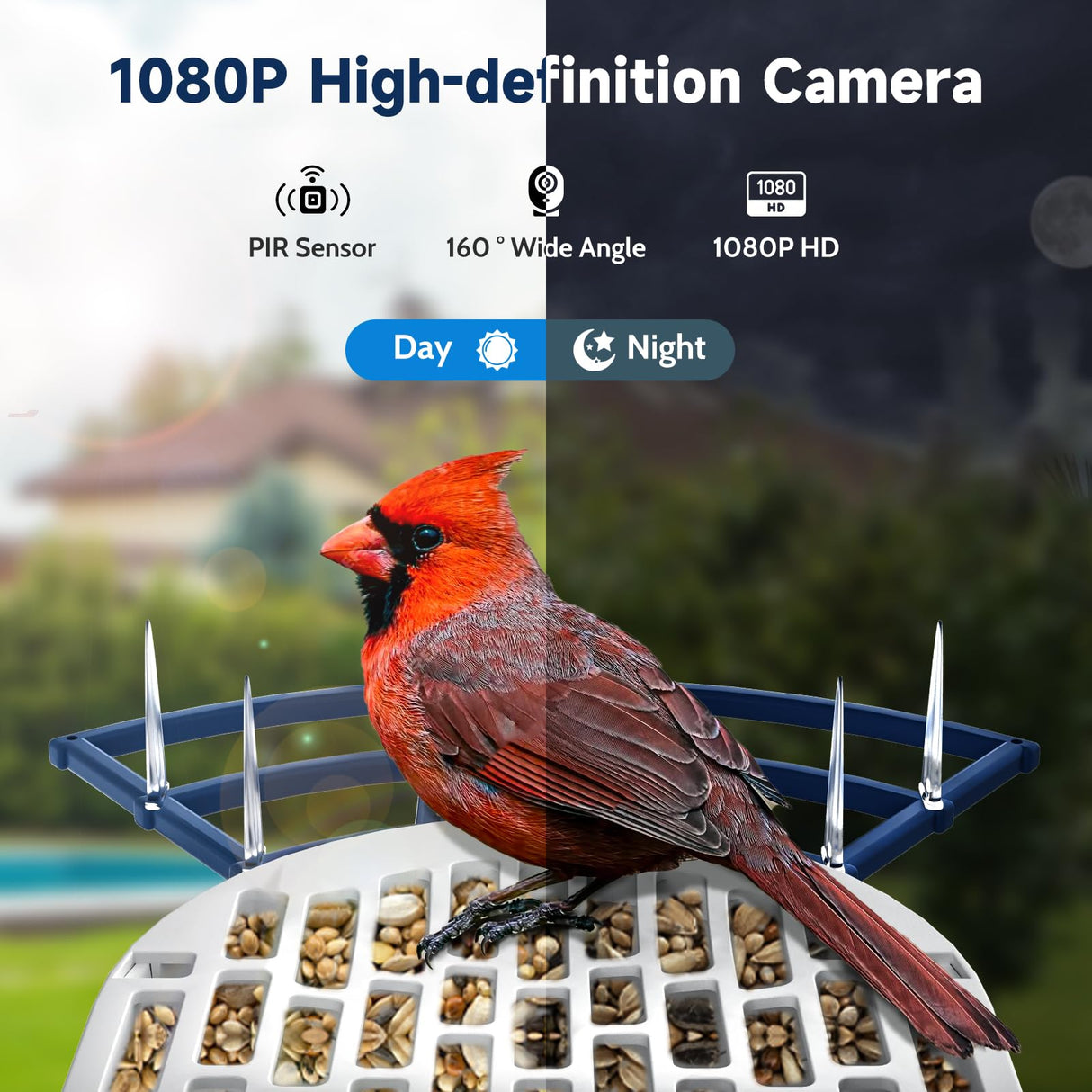 Byranke Smart Bird Feeder with Camera, Bird House with Camera Solar Panel AI Identification Bird Species, Bird Video & Motion Detection, Bird Lover Ideal Gift. BYRANKE