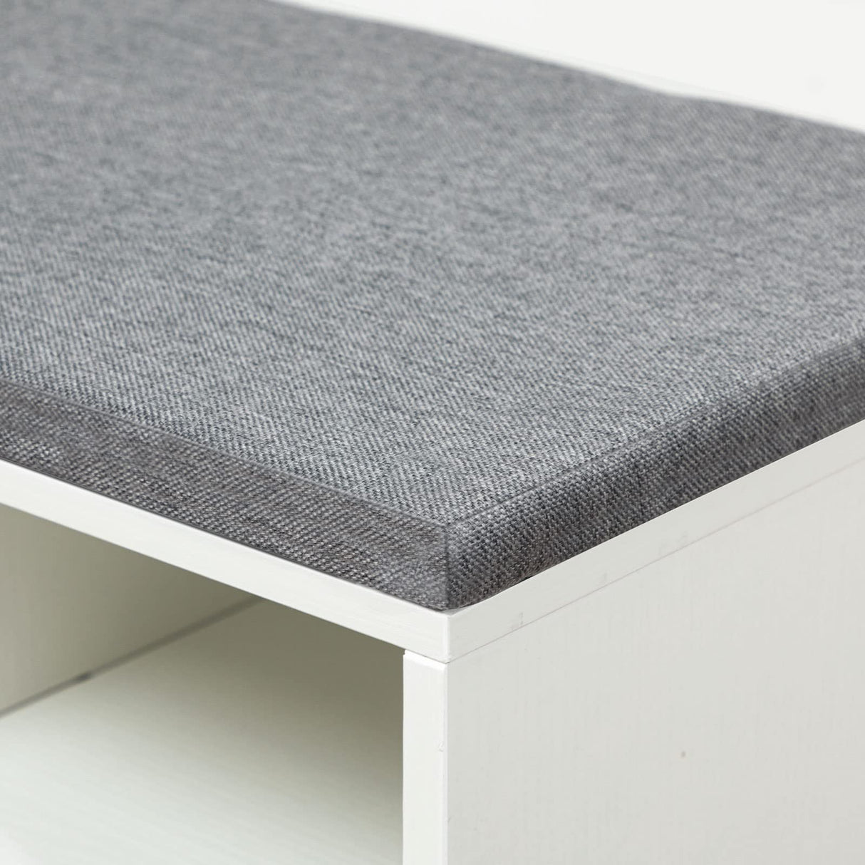 HOOBRO Shoe Storage Bench with Cushion, 39.4" L Entryway Bench with 12 Cubbies, Entryway Hall Tree with Storage, Shoe Cabinet with Coat Rack for Bedroom, Hallway, Holds up to 330 lb, White WT112HX01 HOOBRO