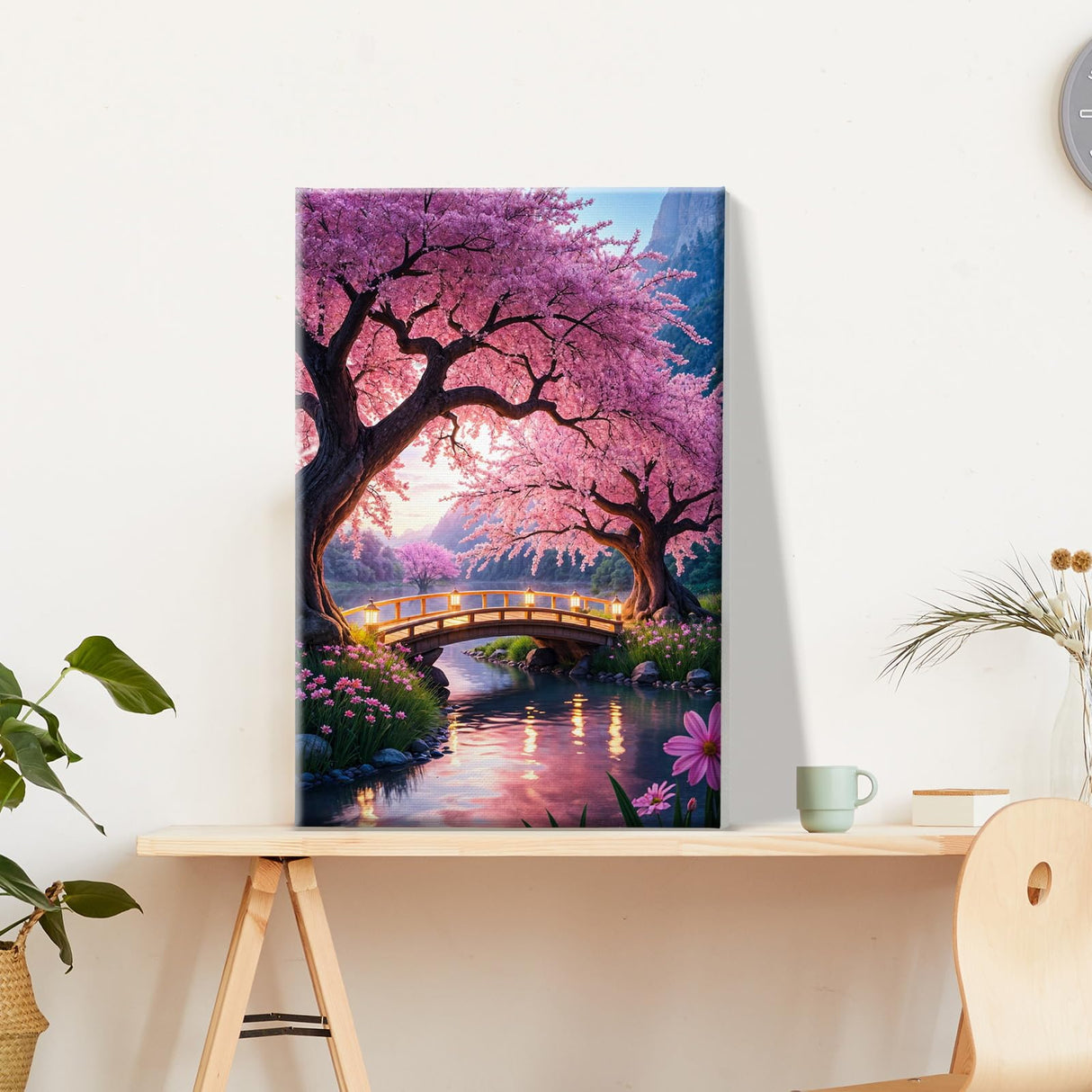 JOOZ Paint by Numbers Kit for Adults with Frame Moon Paint by Number with Easel Tree Adult Paint by Number Kits Framed Canvas Mountain Waterfall Oil Painting Kits for Gift Home Wall Decor 8x12 Inch JOOZ