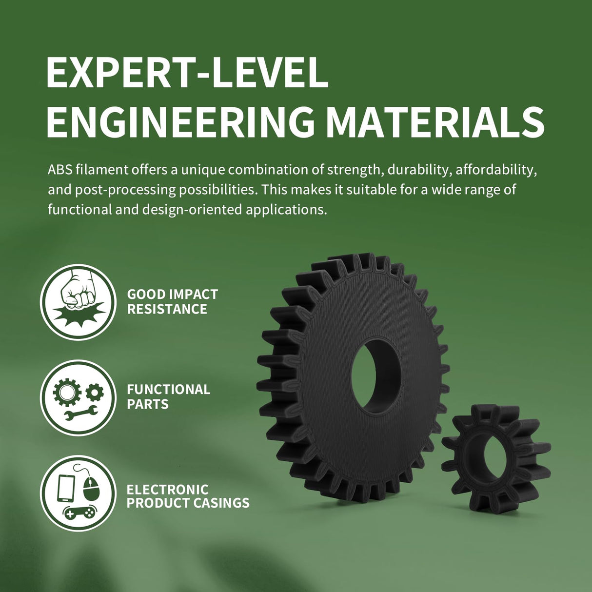 OVERTURE ABS Filament 1.75mm, ABS 1kg Spool (2.2lbs),3D Printer Filament,Dimensional Accuracy +/- 0.02 mm, Fit Most FDM Printer (Black 1-Pack) OVERTURE