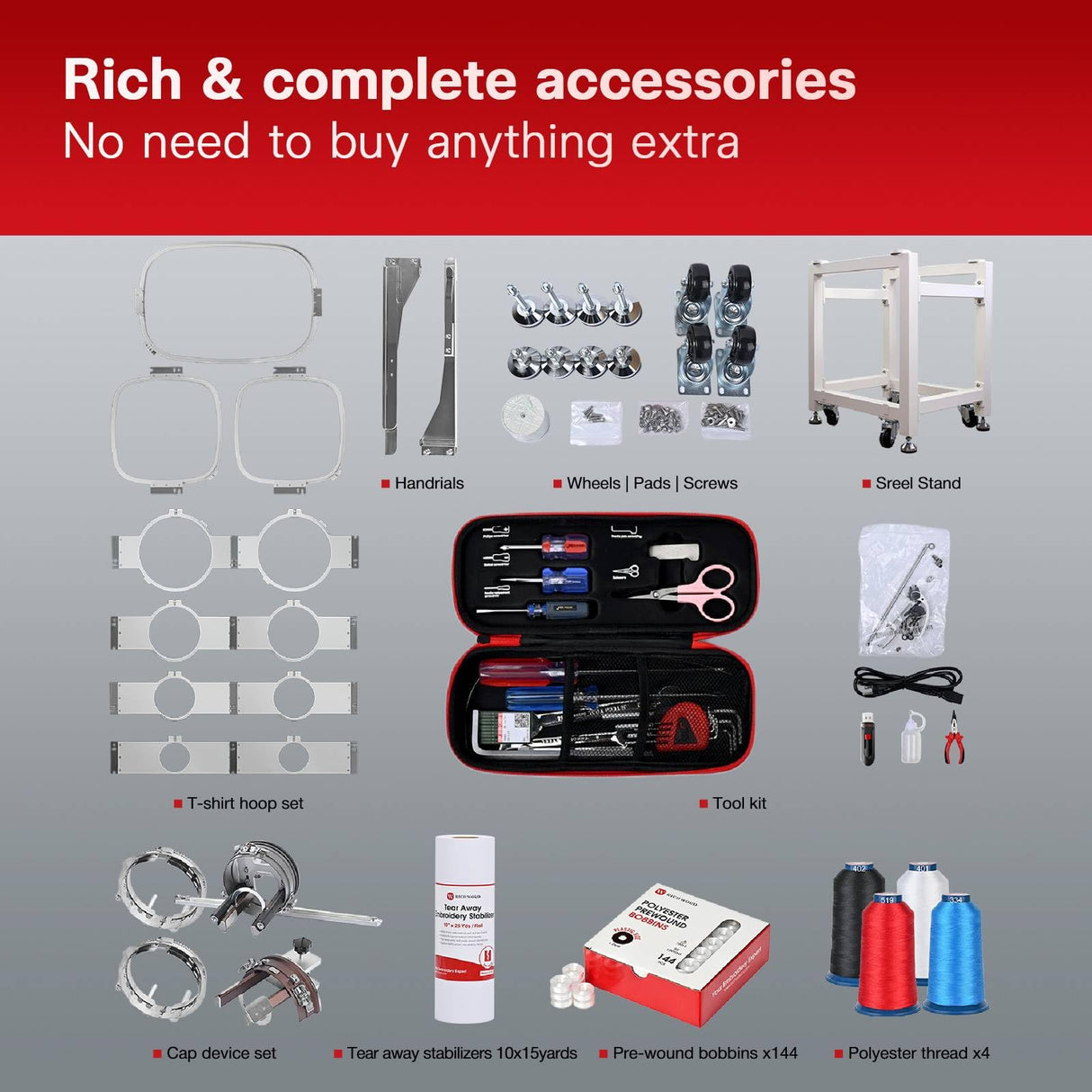 BAi The Mirror Embroidery Machine 20x14" Embroidery Area with 15 Needles,1200spm Max Speed Multi Needle Commercial Embroidery Machine for 3D Hats Clothing,Wifi Available 10" Touch Screen BAi