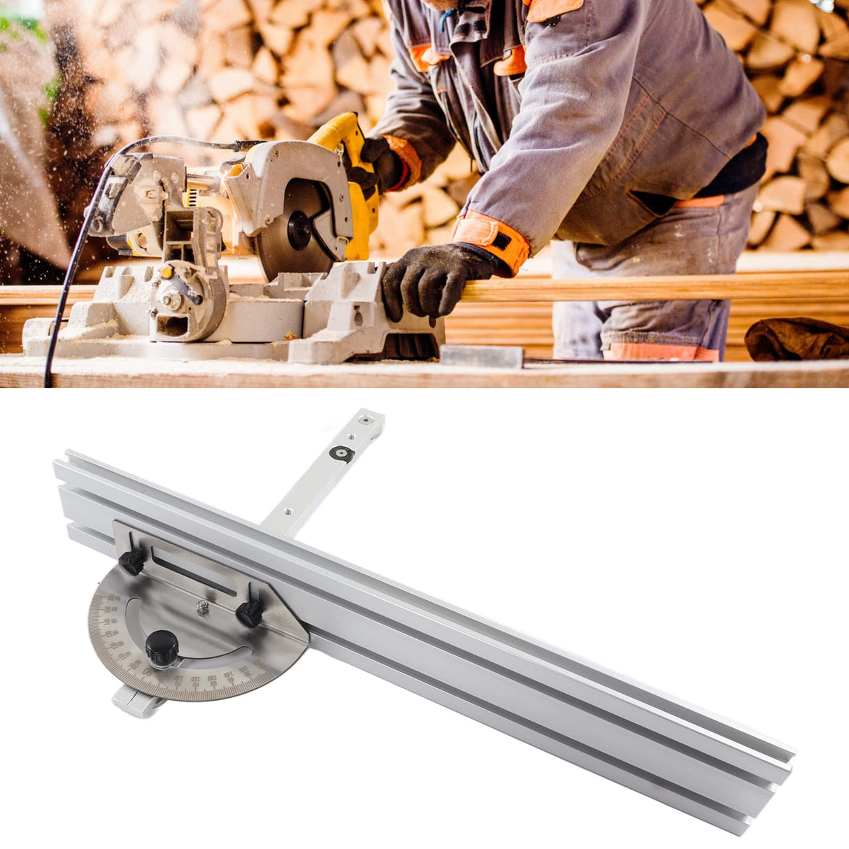 Miter Gauge Fence System, Miter Gauge Table Saw Miter Gauge System with Aluminum Alloy Miter Gauge and Fence, Table Saw Accessories Hilitand