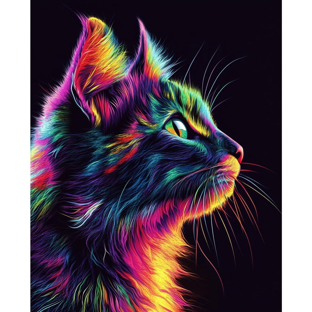 obterie Cat Paint by Numbers Kit for Adults Beginner Animal Oil Painting Kit Adult Paint by Number Kits on Canvas DIY Painting for Beginners Art by Numbers for Gifts Home Wall Decor 16x20 Inch obterie