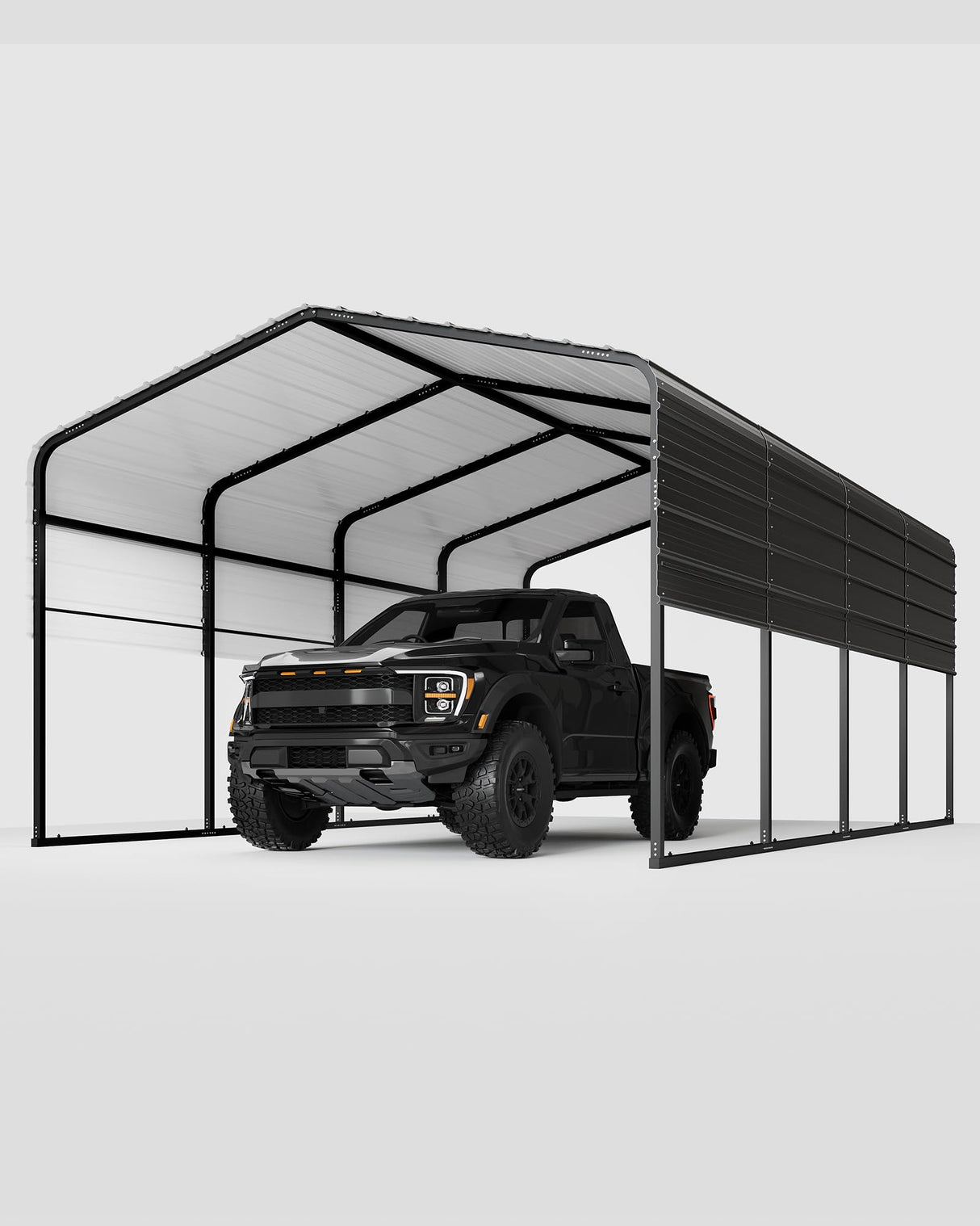 Metal Carport, Carport with Reinforced Base and Galvanized Steel Roof, Heavy Duty Garage Car Shelter Shade, Outdoor Car Port Canopy for SUV, Truck, Boats, 13x21 FT GAOMON