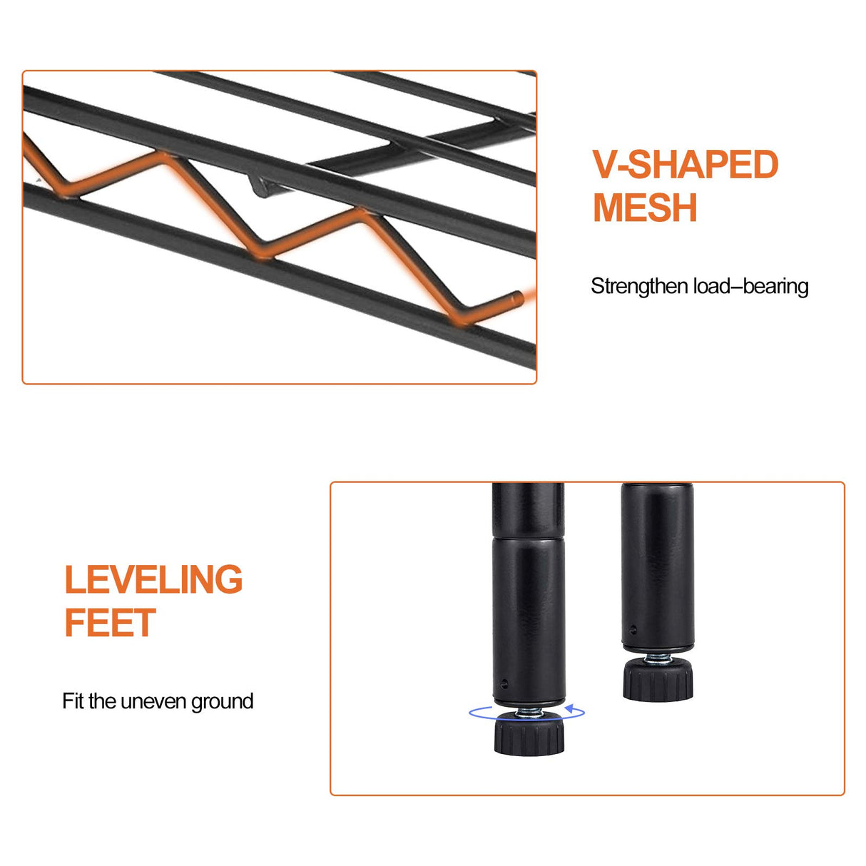 Heavy Duty Metal Storage Shelves - 4 Tier Wire Shelf with Wheels, 36" L x 14" W x 54" H, Adjustable Layer Rack, 1000 LBS, Black Hudada