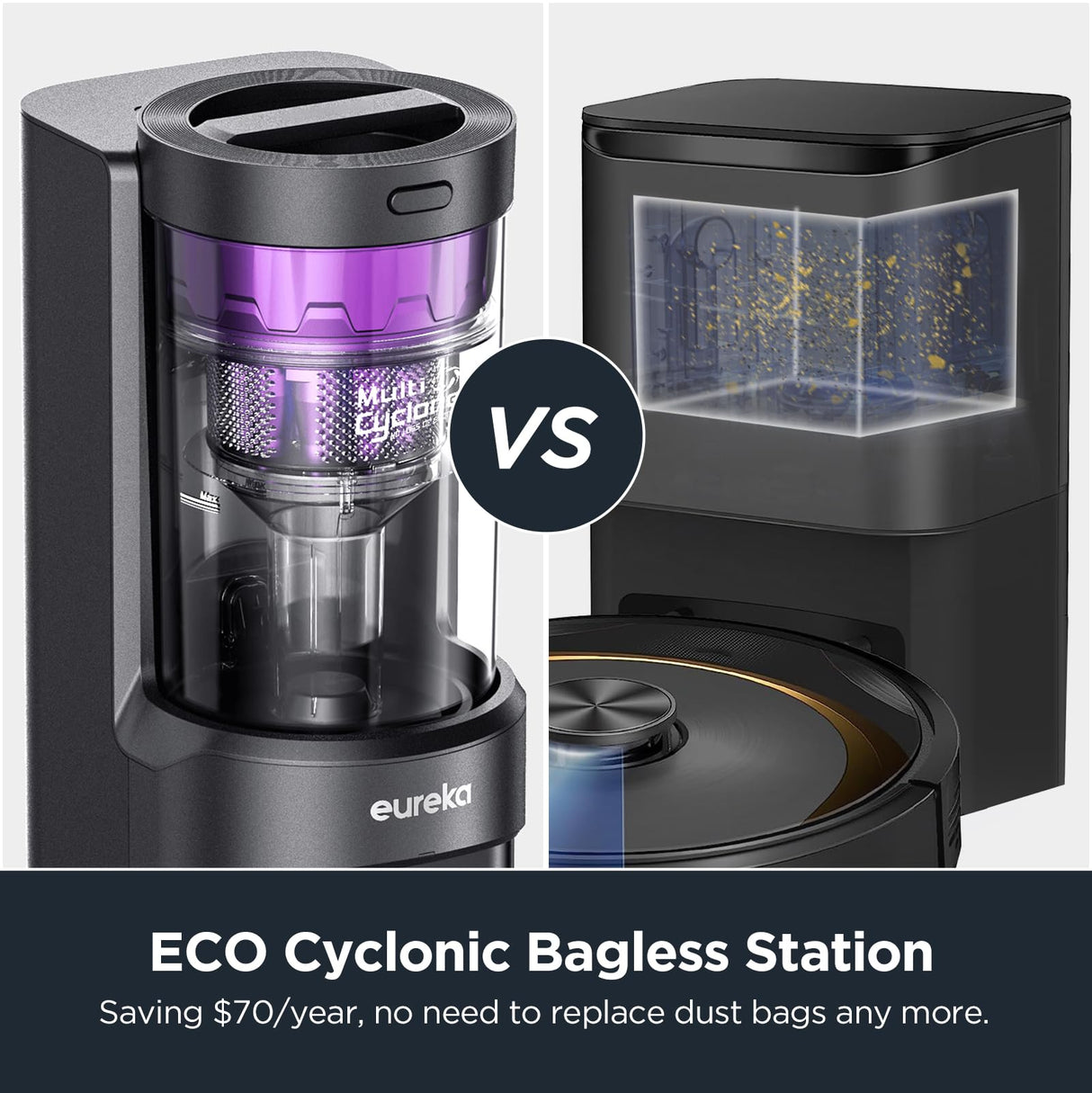 Eureka E10s Robot Vacuum with Bagless Self Emptying Station, Robotic Vacuum and Mop Combo, 45-Day Capacity, 4000Pa Suction for Pet Hair, Carpet&Floor, Auto Lifting Mop, LiDAR Navigation, App Control Eureka