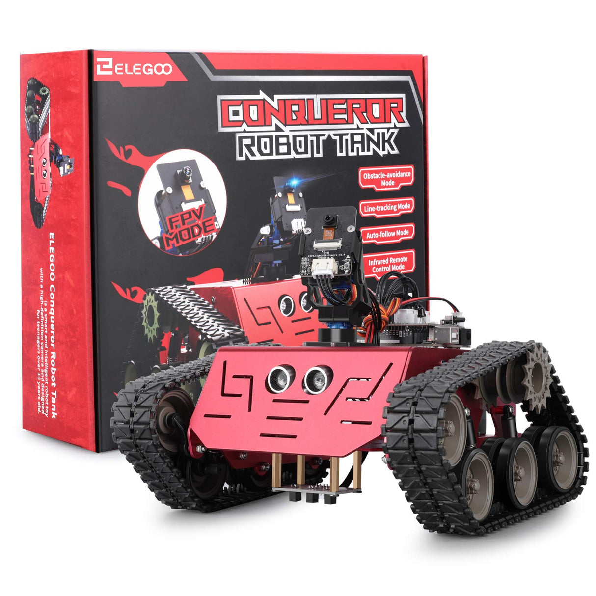 ELEGOO Conqueror Robot Tank Kit with UNO R3 for Arduino Robotics for Kids Ages 8-12 12-16 STEM Science Kits Coding Robots Toys for 8+ Year Old Boys Girls Teens Circuits Engineering Building Project ELEGOO