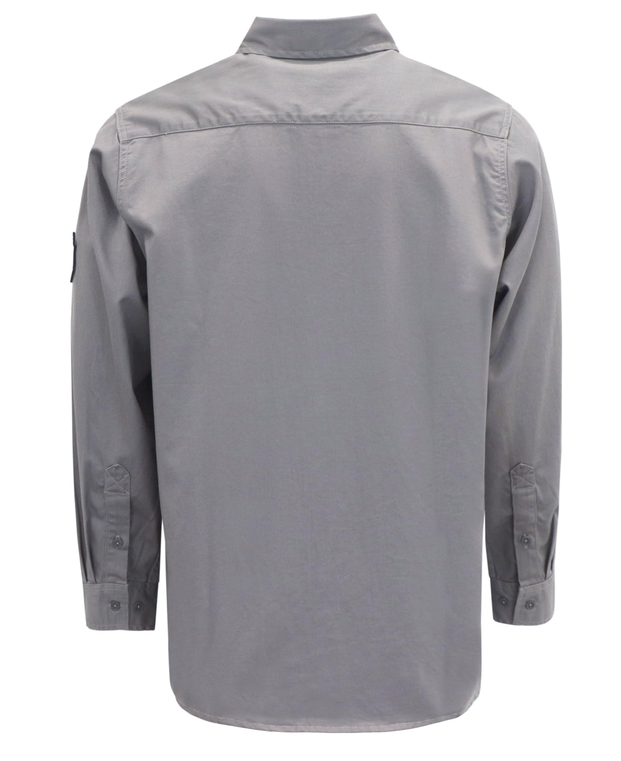 BOCOMAL FR 6.25oz Lightweight Summer Welding Shirt - Flame Resistant, Relaxed Fit, Cotton, Long Sleeve, Button Down Collar, Light Gray BOCOMAL