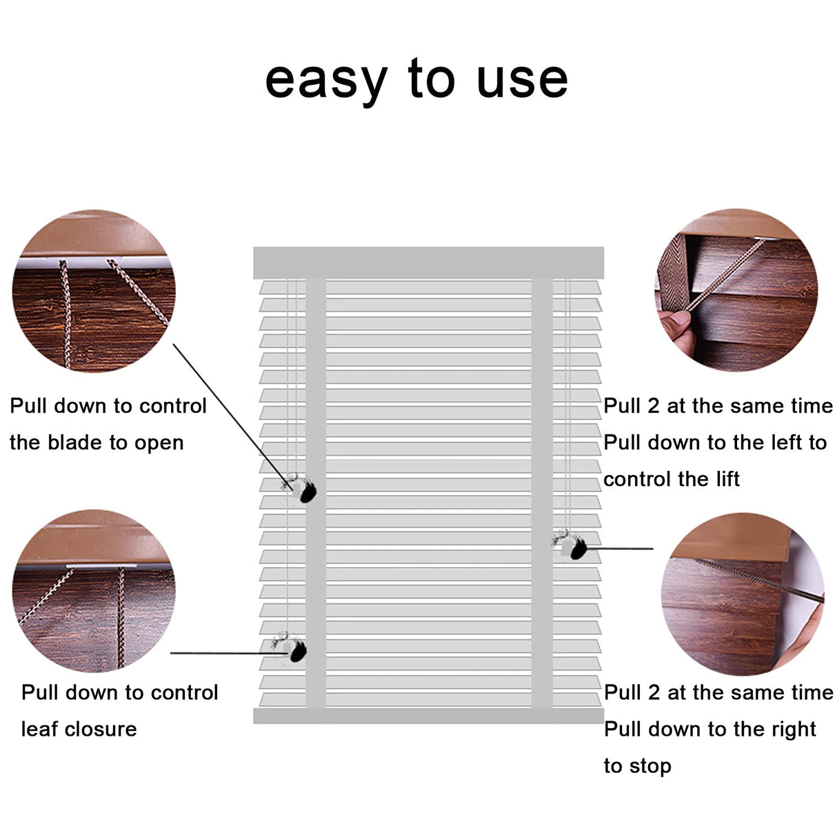 Natural Bamboo Venetian Blinds with Durable Aluminum Track - Customizable Size for All Rooms LLPEIJIE026