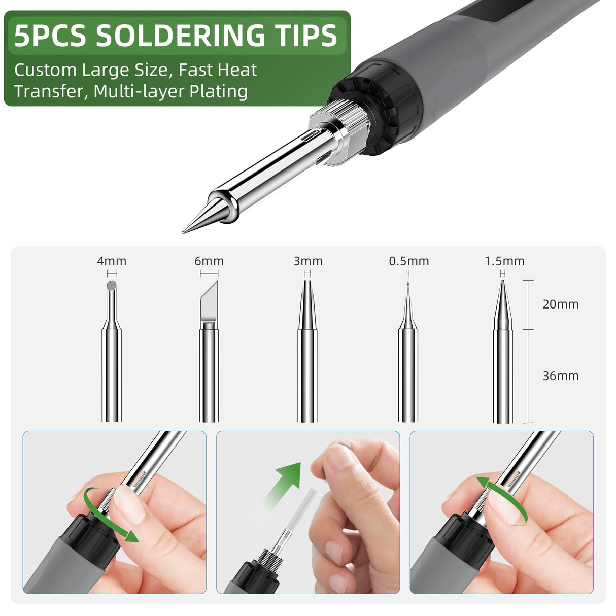 Soldering Iron Kit, 190W Soldering Gun, 110V LED Solder Kit for Electronics, Adjustable Temperature 356-932℉, Includes Solder Wire, Tips, Stand, Sponge and Flux Paste, Grey Crtsweker