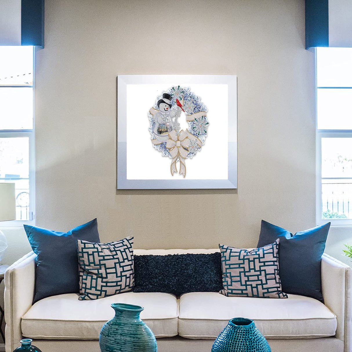 KTHOFCY 5D DIY Diamond Painting Kits for Adults Kids, Christmas Garland Full Drill Embroidery Cross Stitch Crystal Rhinestone Paintings Pictures Arts Wall Decor Painting Dots Kits 15.7X11.8 in KTHOFCY