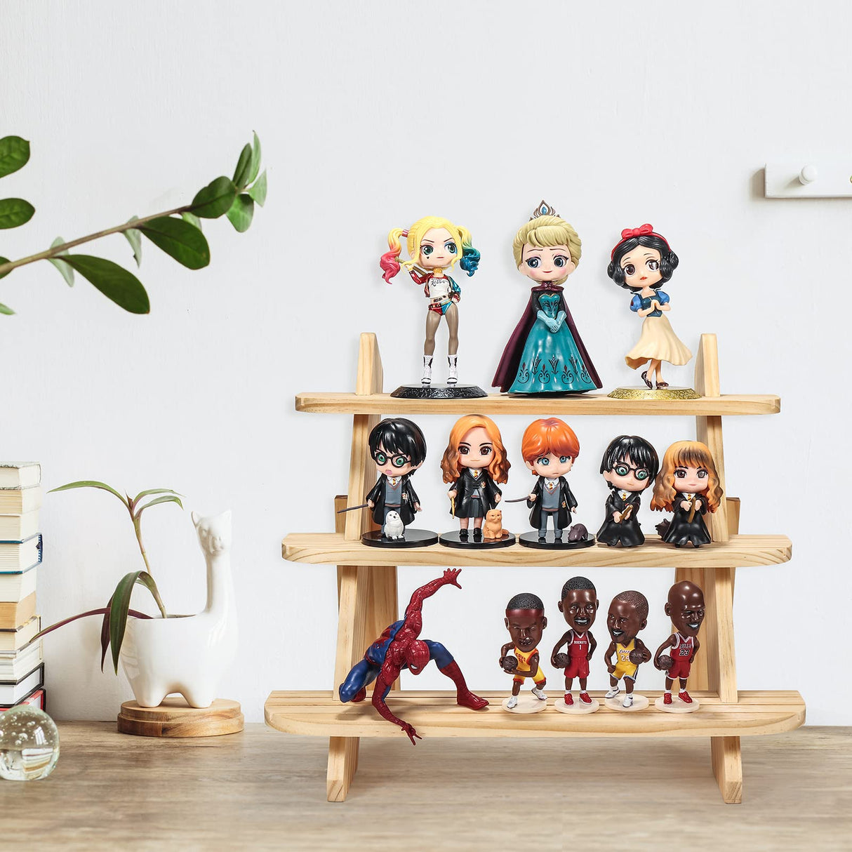 Wooden Display Riser,3 Tier Earring & Ring Holder Stands,Farmhouse Cupcake Stands ,Table Display Stand For Vendors,Organizer Showcase for Tabletop Shows and Home Using ,Wood Rustic Risers (Natural) WHEARTED