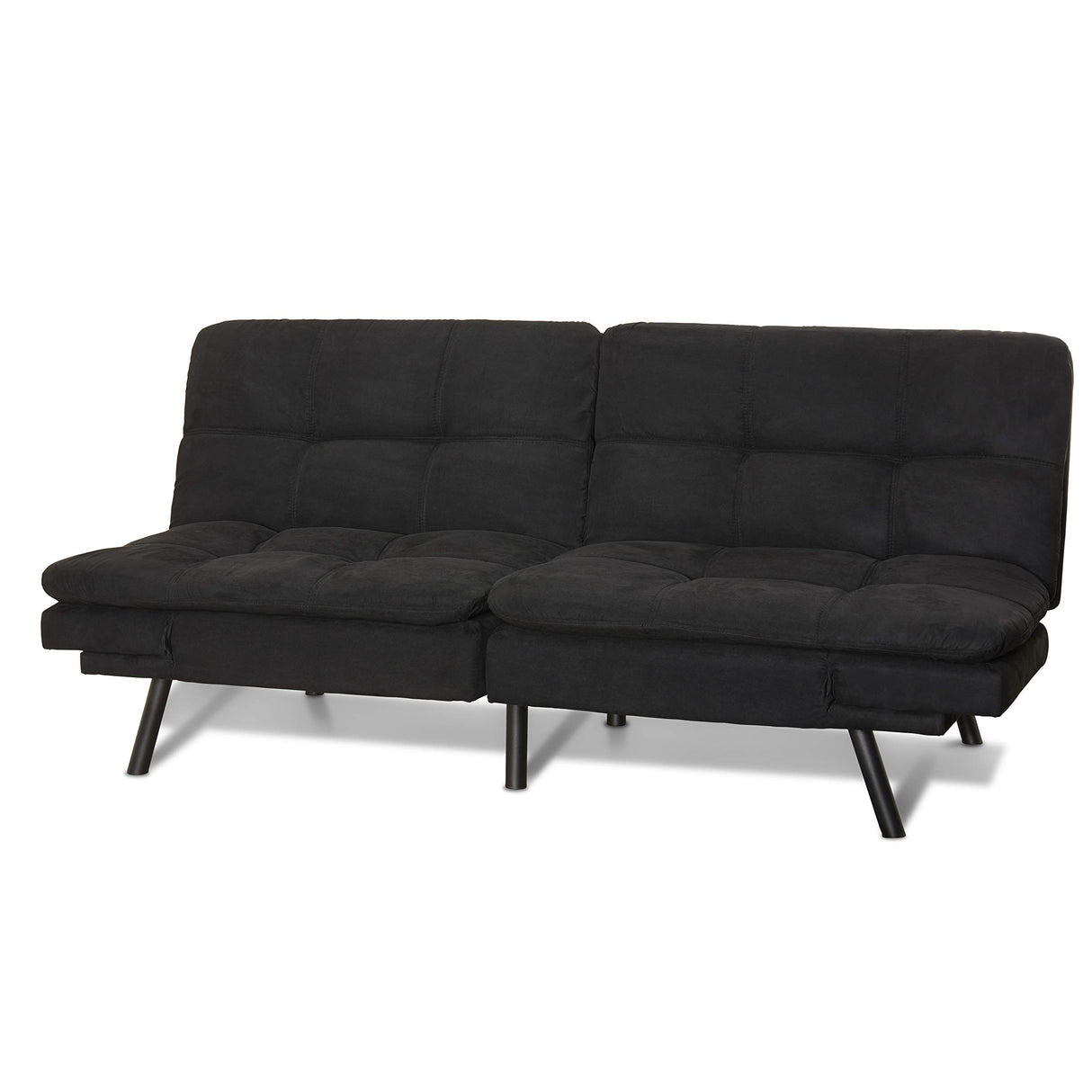 Mainstay.. Memory Foam Futon, Black Suede, Fabric, Wood, Metal + Free Clean Fabric Cloth (Black Suede) Mainstay