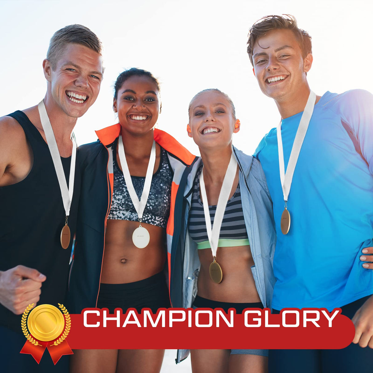 Berlune 100 Pcs Neck Ribbon with Snap Clips Solid Award Ribbon Lanyards Blank Medal Ribbons Flat Award Holder for Kids Adults Student Competitions Sports Party Achievement (White) Berlune