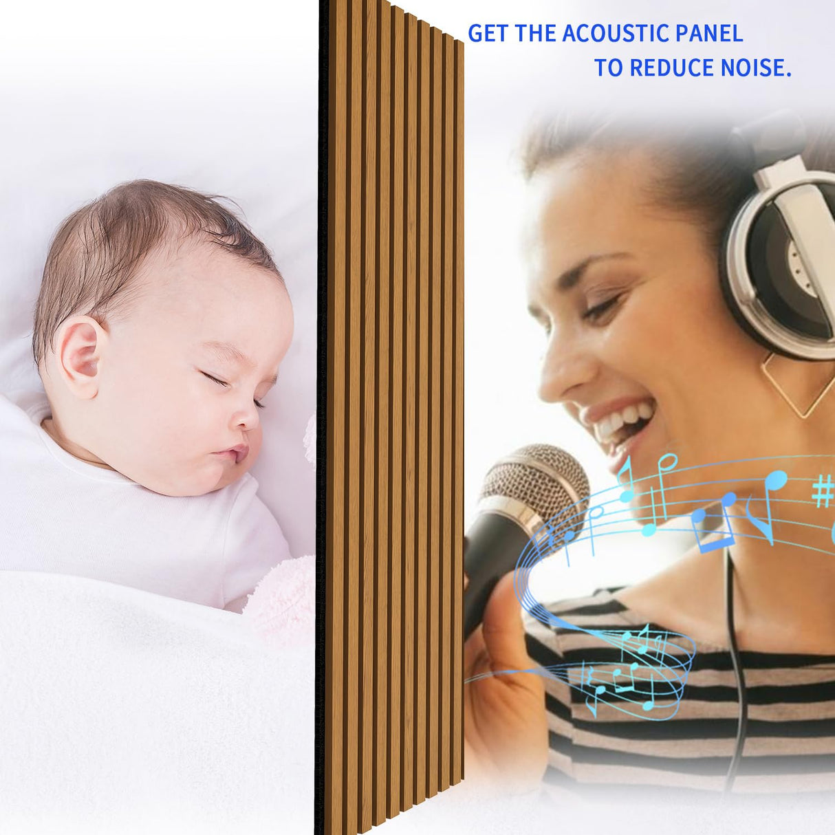 Luxdecor Acoustic Wood Slat Wall Panels for Wall 2pack Wood Slat Panels for Wall 47.2”x23.6” Wooden Acoustic Venner Panels 3D, Fluted Wall Slat Panels 0.82”in Luxdecor